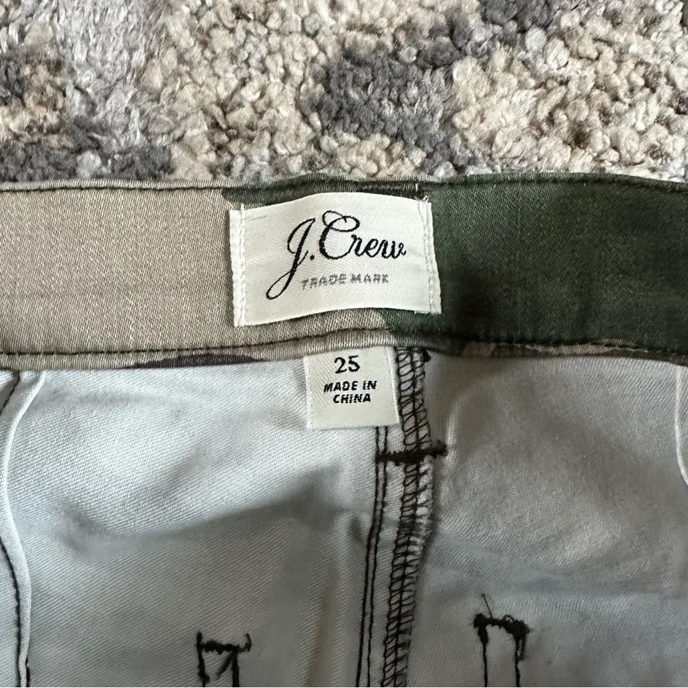 J.Crew Cargo Toothpick Camo Pants 25